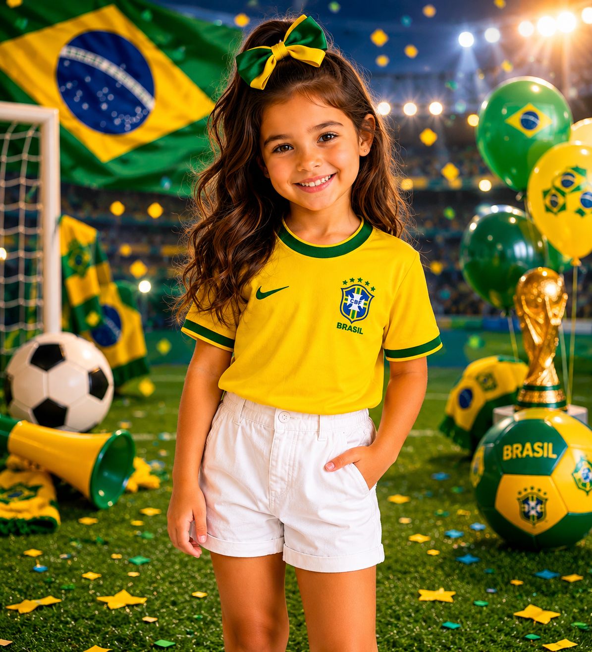 Camiseta Premium Infantil Feminina do Brasil