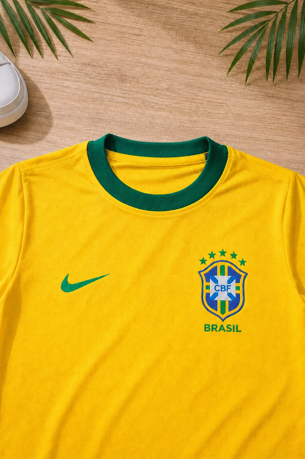 Camiseta Infantil Brasil Amarela Estilo Seleção