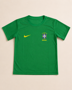 Camiseta Infantil Brasil Verde Estilo Seleção
