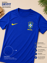 Camiseta Infantil Brasil Azul Estilo Seleção